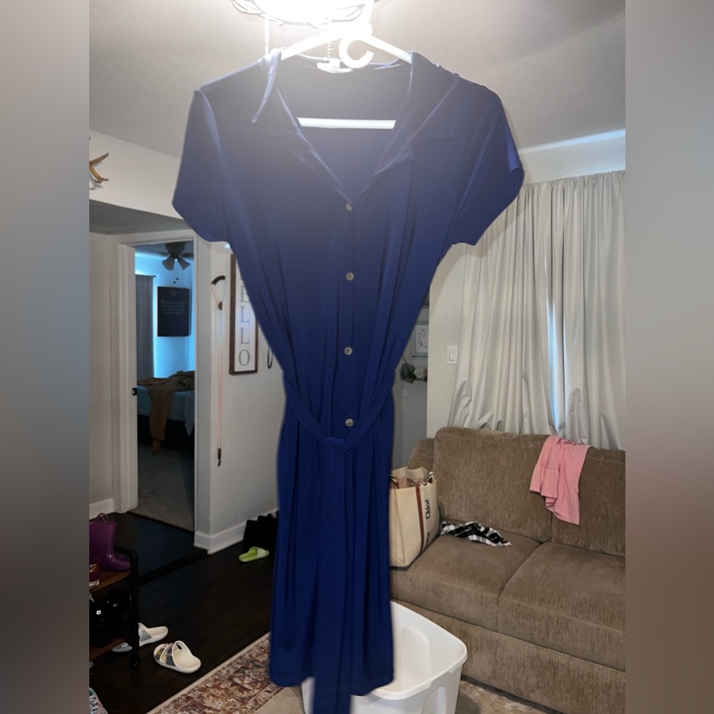 Nwot Rolla Coster Navy Button Down Collared Dress… - image 1